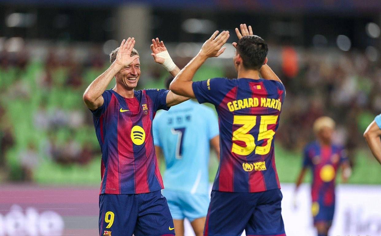 友谊赛巴塞罗那5-0大邱FC加维双响拉什福德巴萨生涯首球的简单介绍  第1张